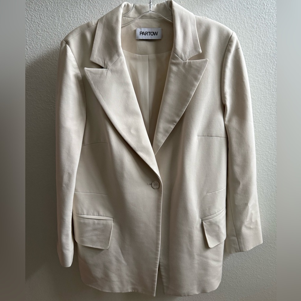 Partow thigh length blazer. Slits at wrist line. Great condition.